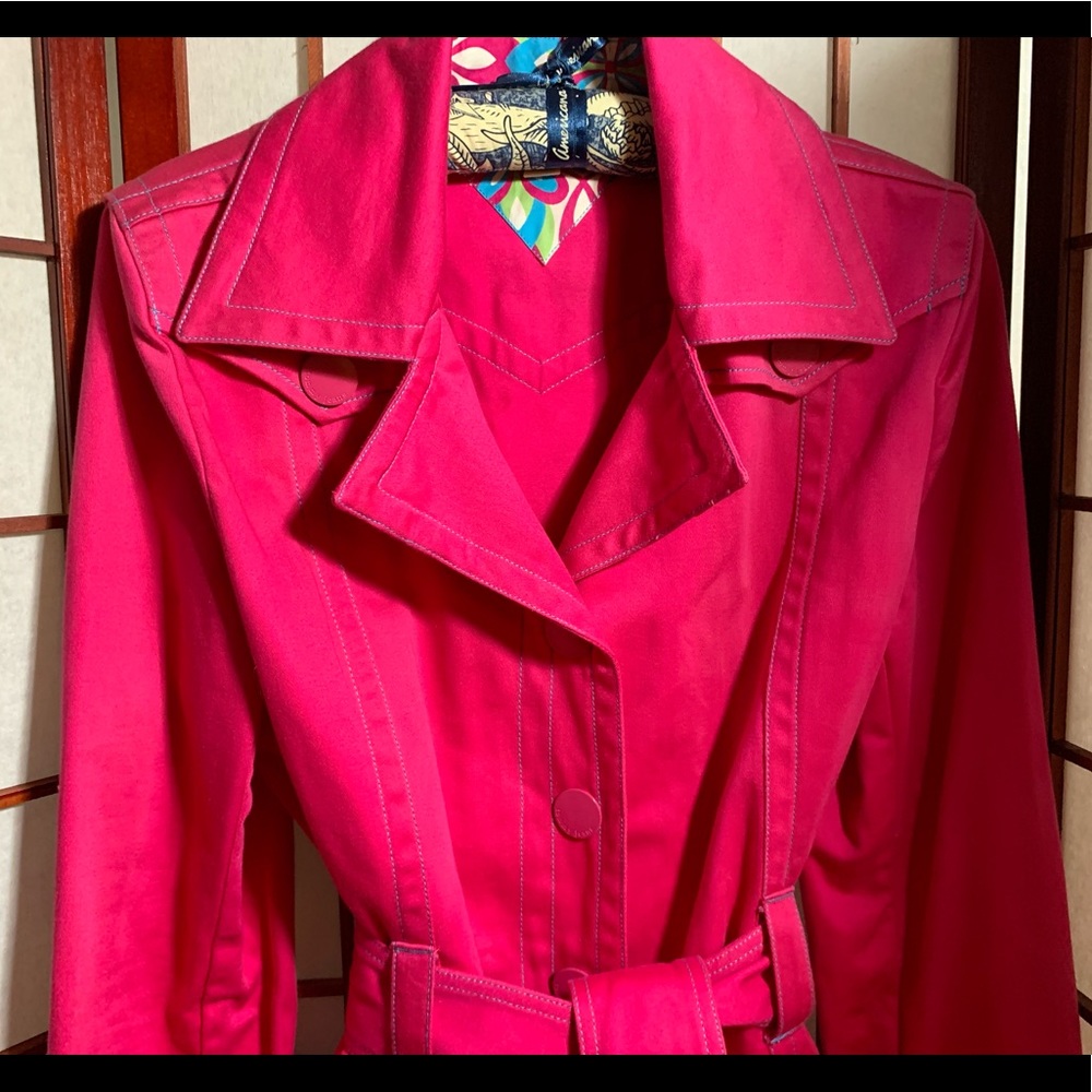 Fuchsia trench coat jacket